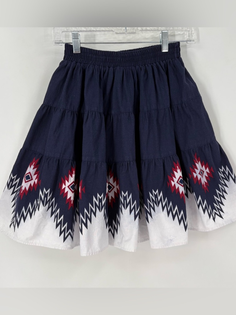 Vintage Roper Western Skirt  Aztec Southwestern Cowgirl Rodeo Show Blue Small